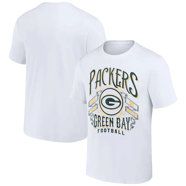 Men's Green Bay Packers White x Darius Rucker Collection Vintage Football T-Shirt